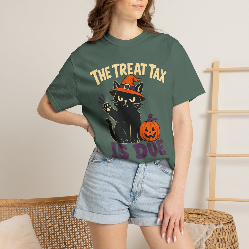 The Treat Tax Is Due Halloween Cat T-Shirt