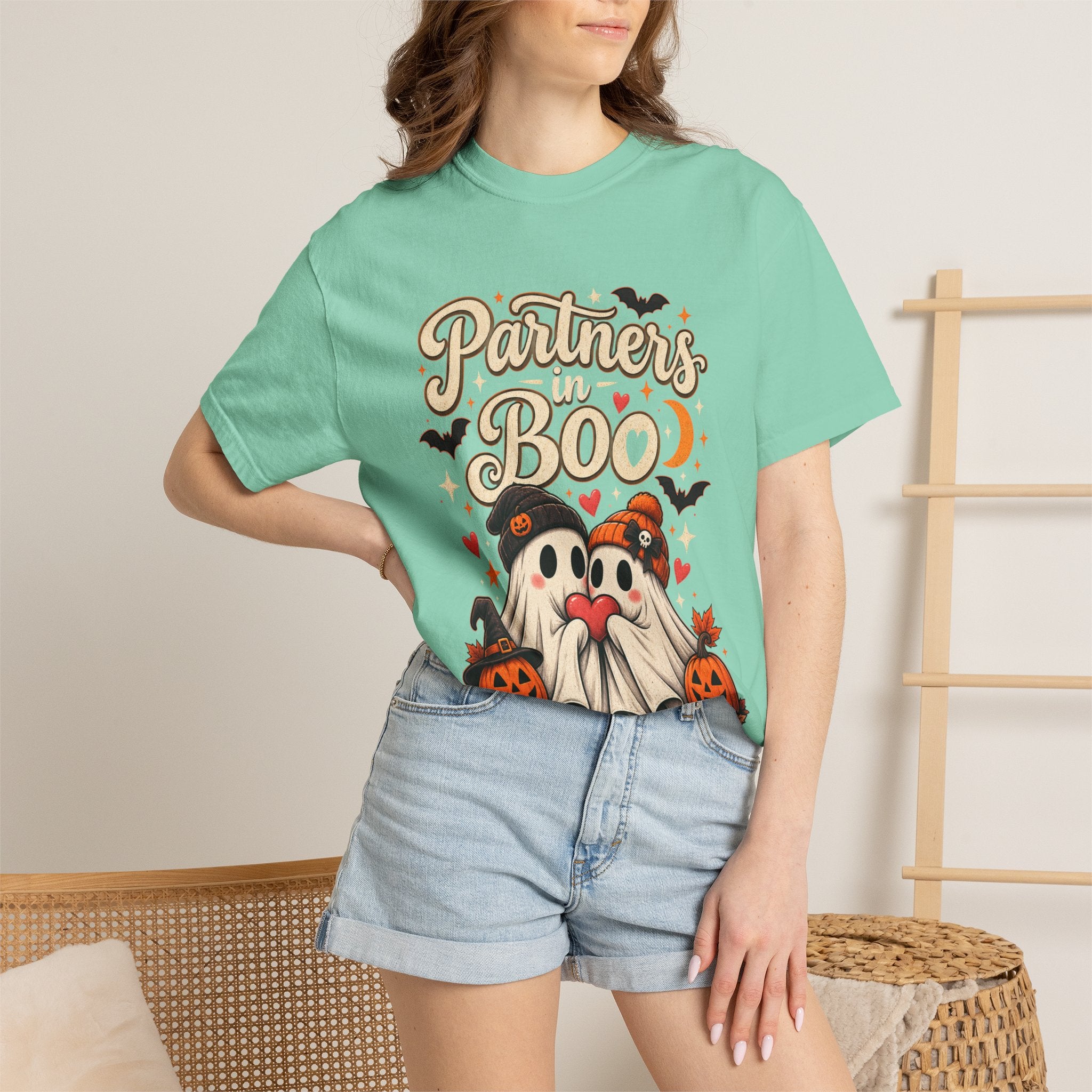 Partners in Boo T-Shirt — Cute Halloween Gnome Couple Tee