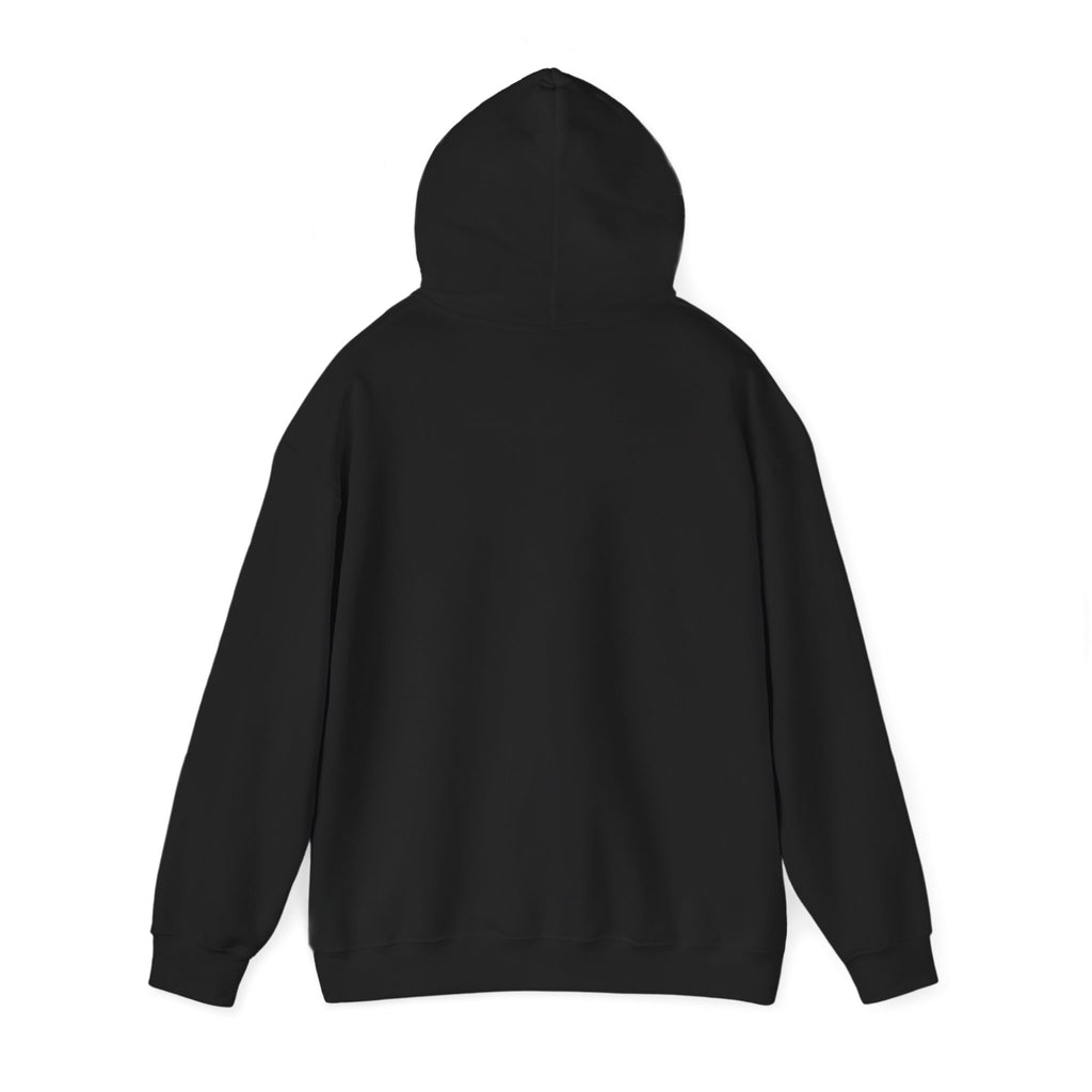 Black hoodie back view, perfect for Halloween cat lovers and spooky season gifts