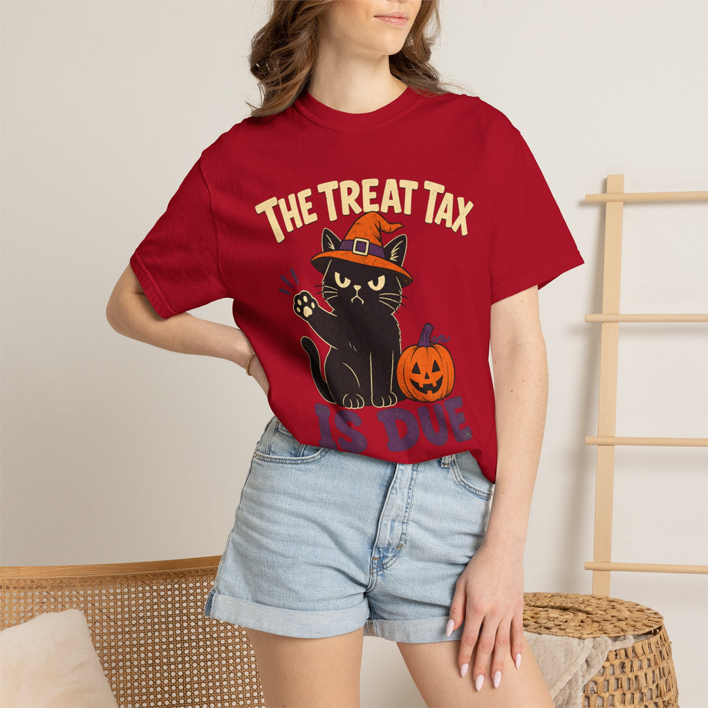 The Treat Tax Is Due Halloween Cat T-Shirt