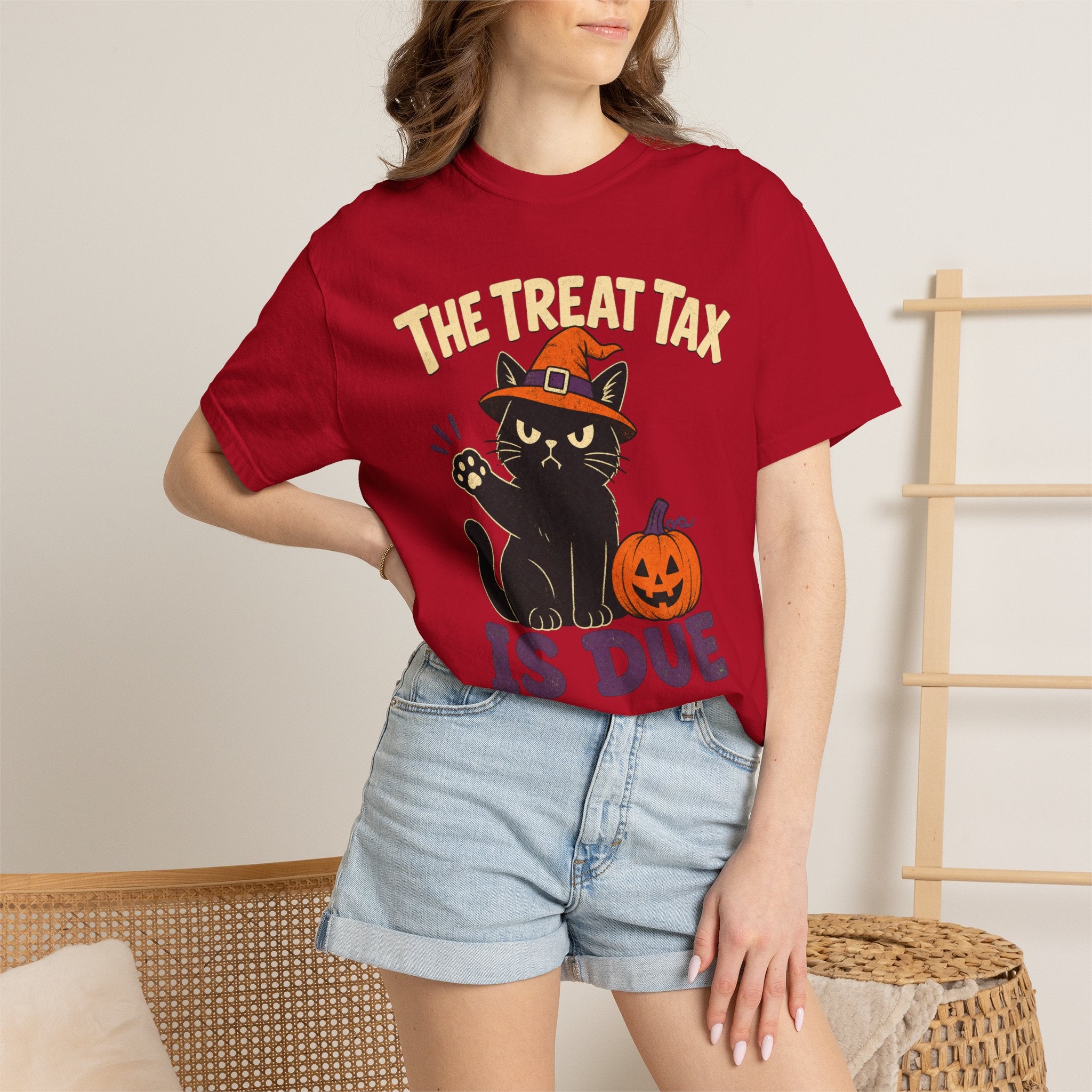 The Treat Tax Is Due Halloween Cat T-Shirt