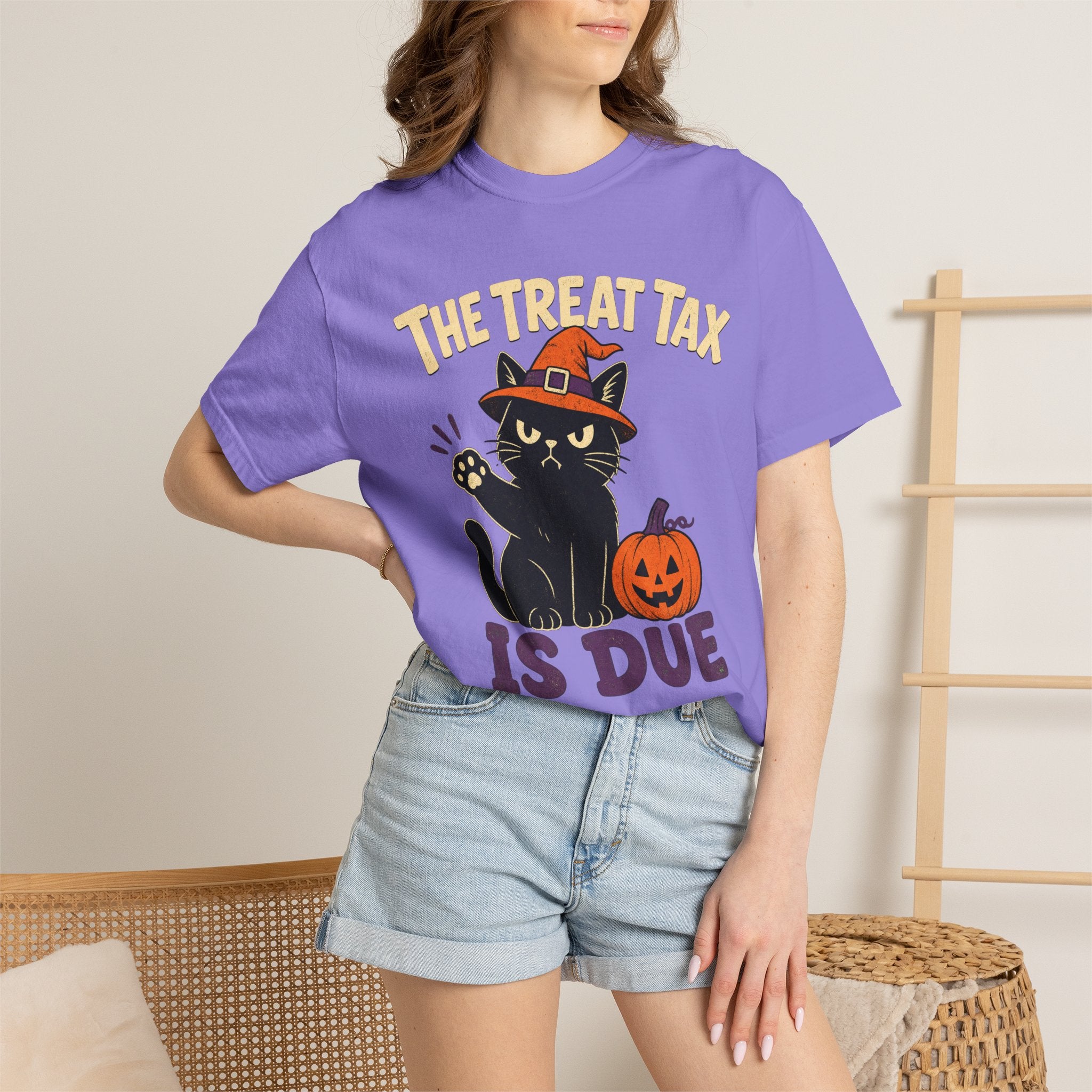 The Treat Tax Is Due Halloween Cat T-Shirt