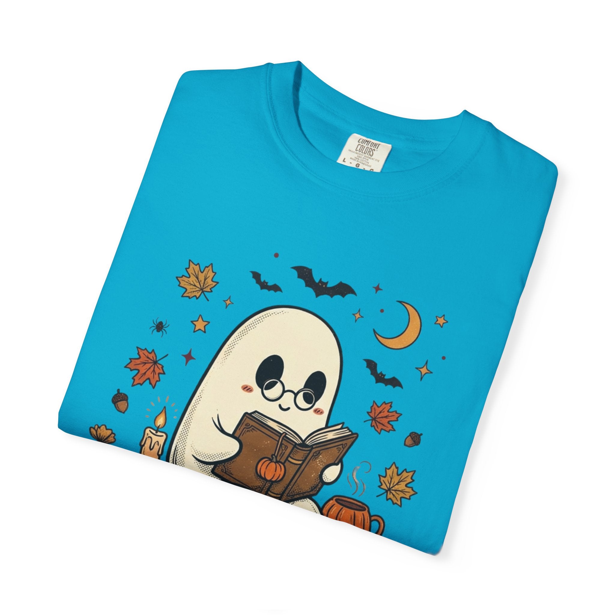 Ghost Reading Halloween T-Shirt – Cute Spooky Pumpkin & Books Tee