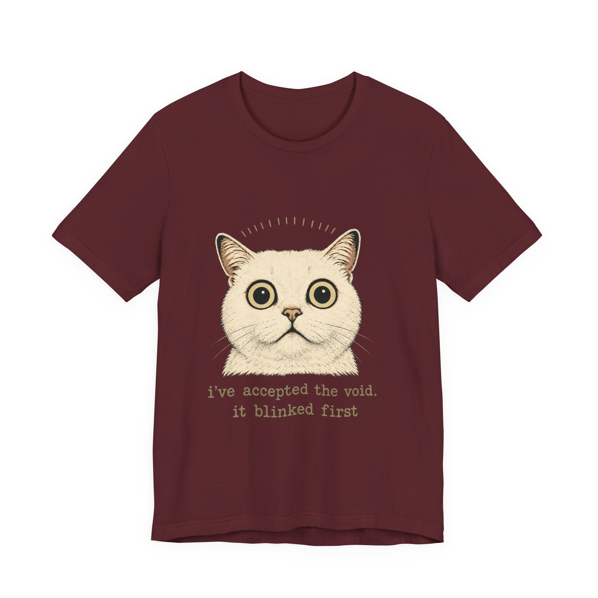 Funny cat Halloween T-shirt with 'I've accepted the void' text, perfect cat lover gift