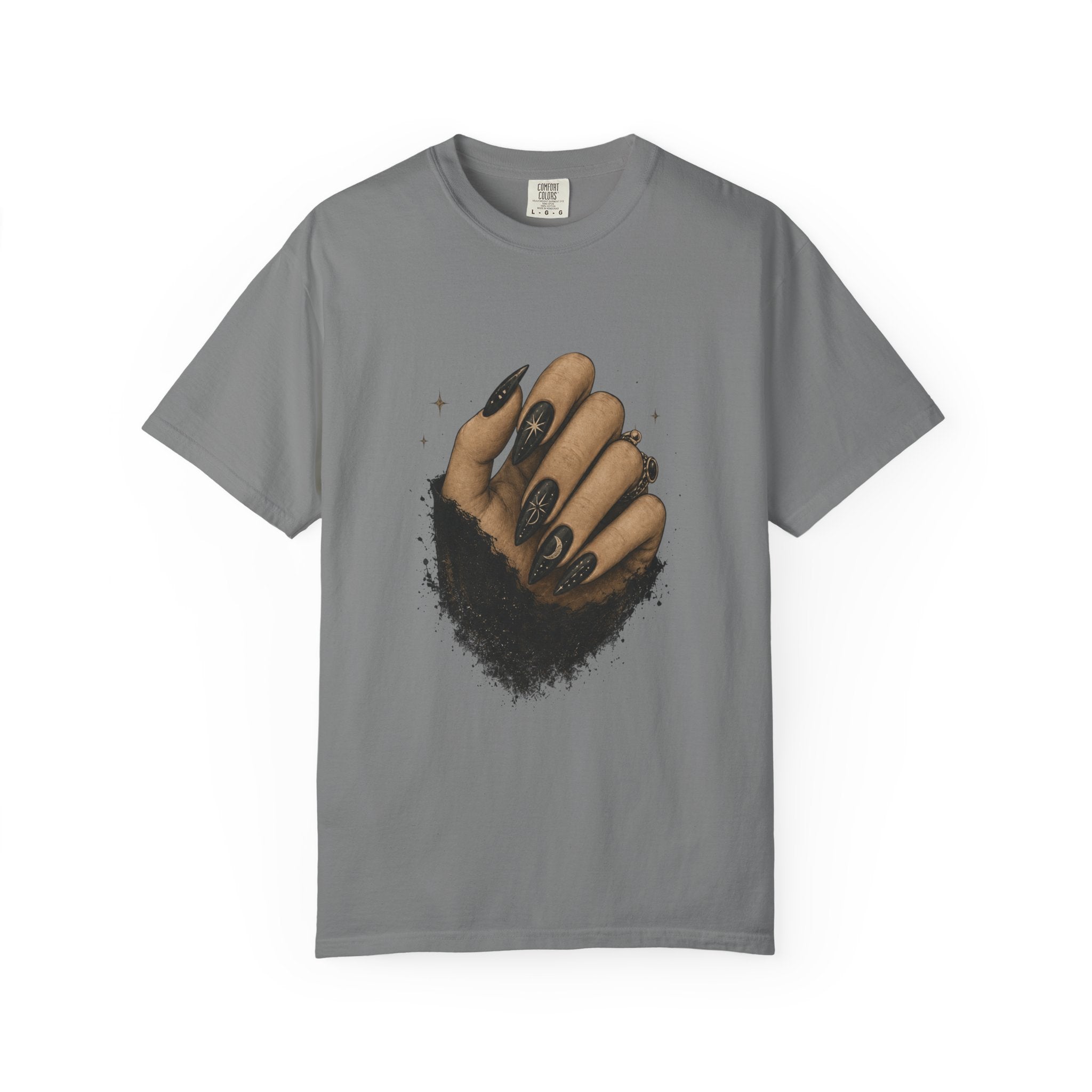 Gothic Black Nails T-Shirt — Dark Aesthetic Graphic Tee