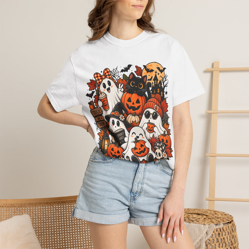 Halloween Ghosts & Pumpkins T-Shirt — Cute Spooky Haunted Night Tee