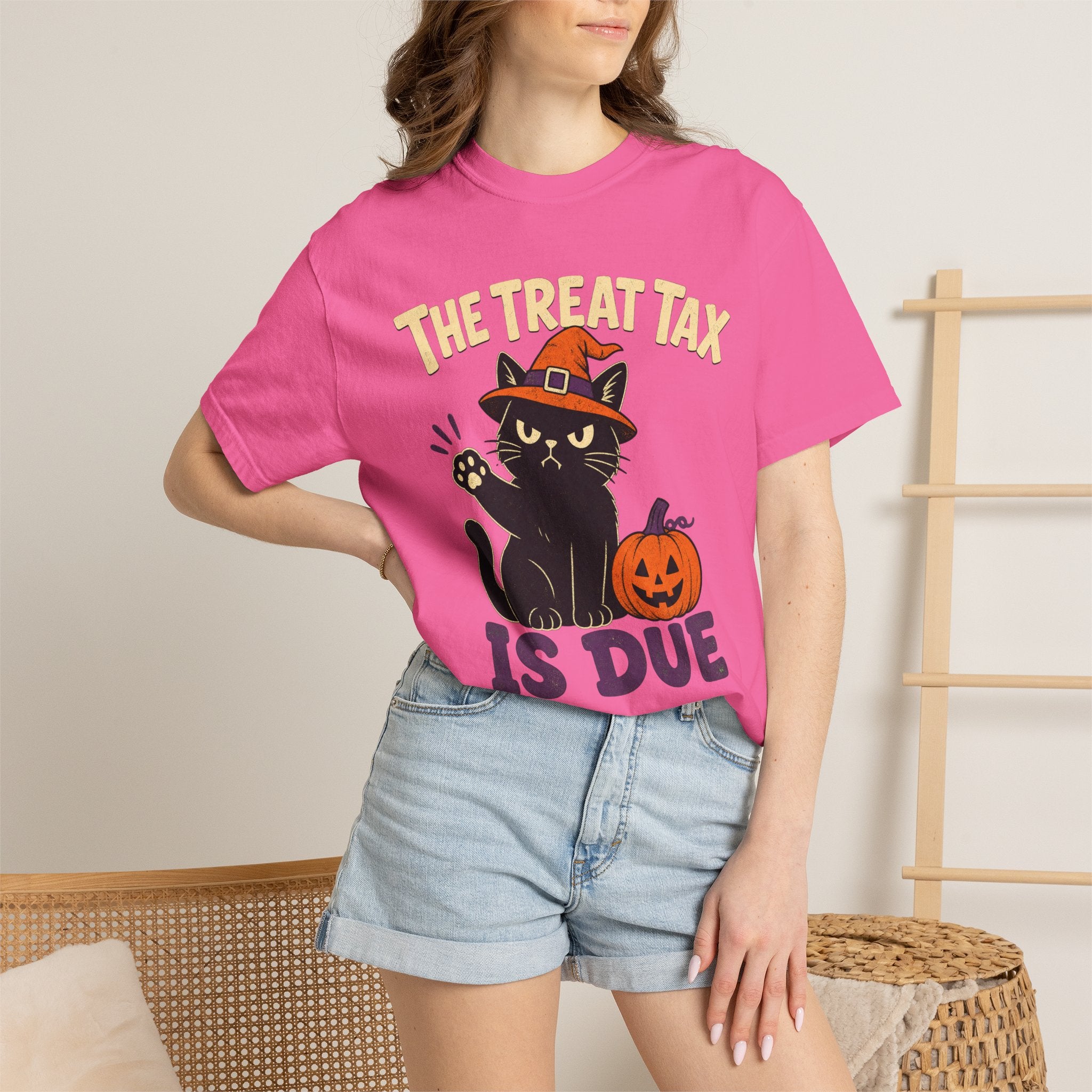 The Treat Tax Is Due Halloween Cat T-Shirt