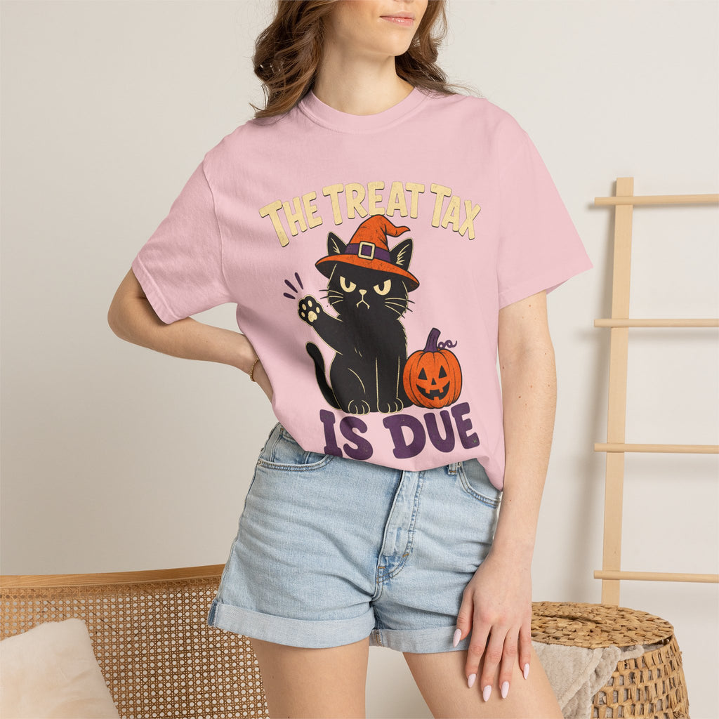 The Treat Tax Is Due Halloween Cat T-Shirt