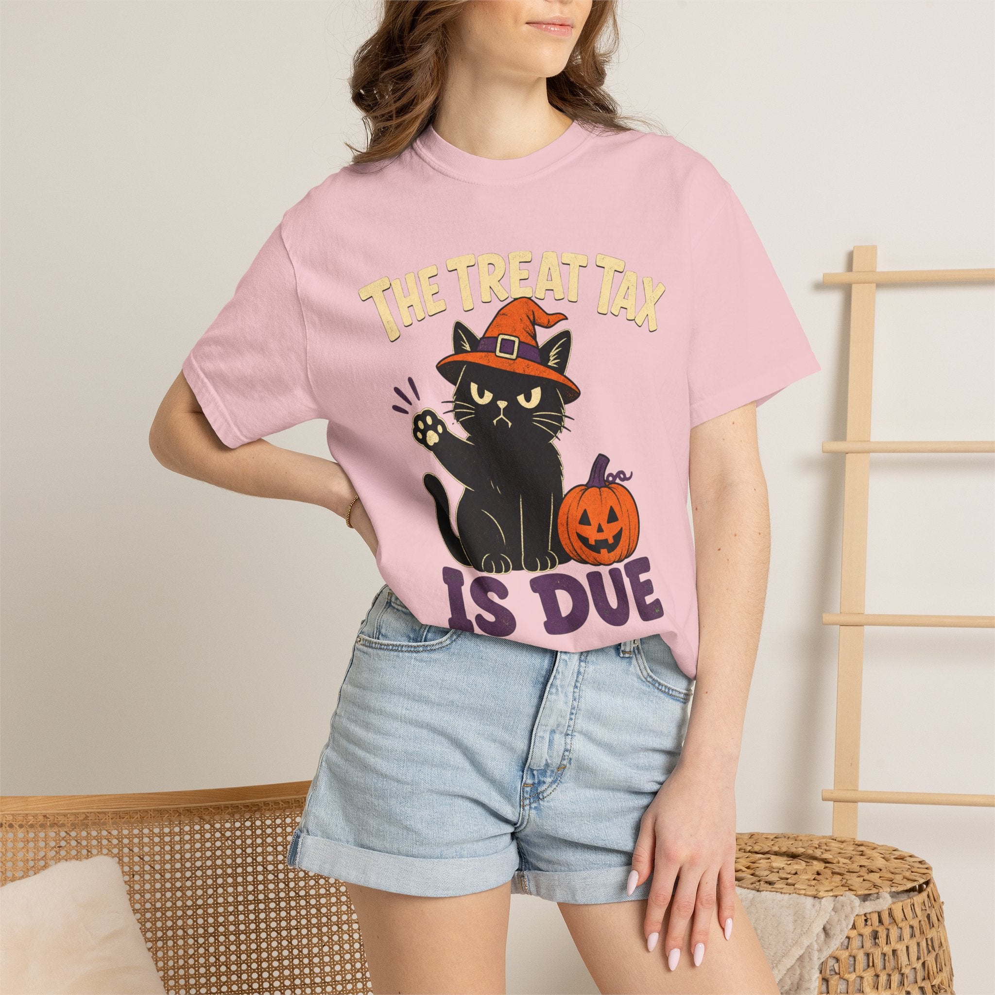 The Treat Tax Is Due Halloween Cat T-Shirt