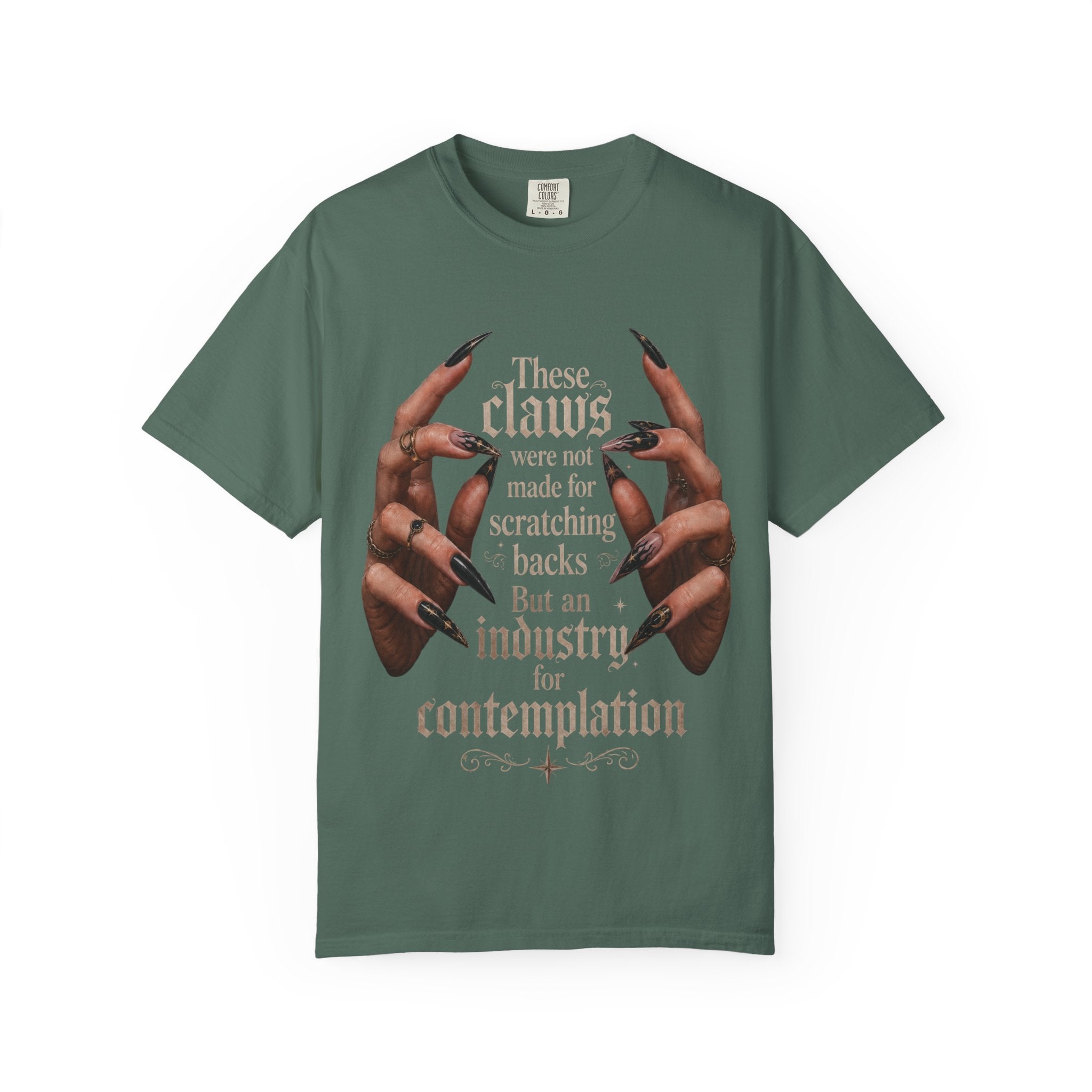 Contemplative nails T‑Shirt — 'These nails were not made for scratching backs...' Graphic Tee
