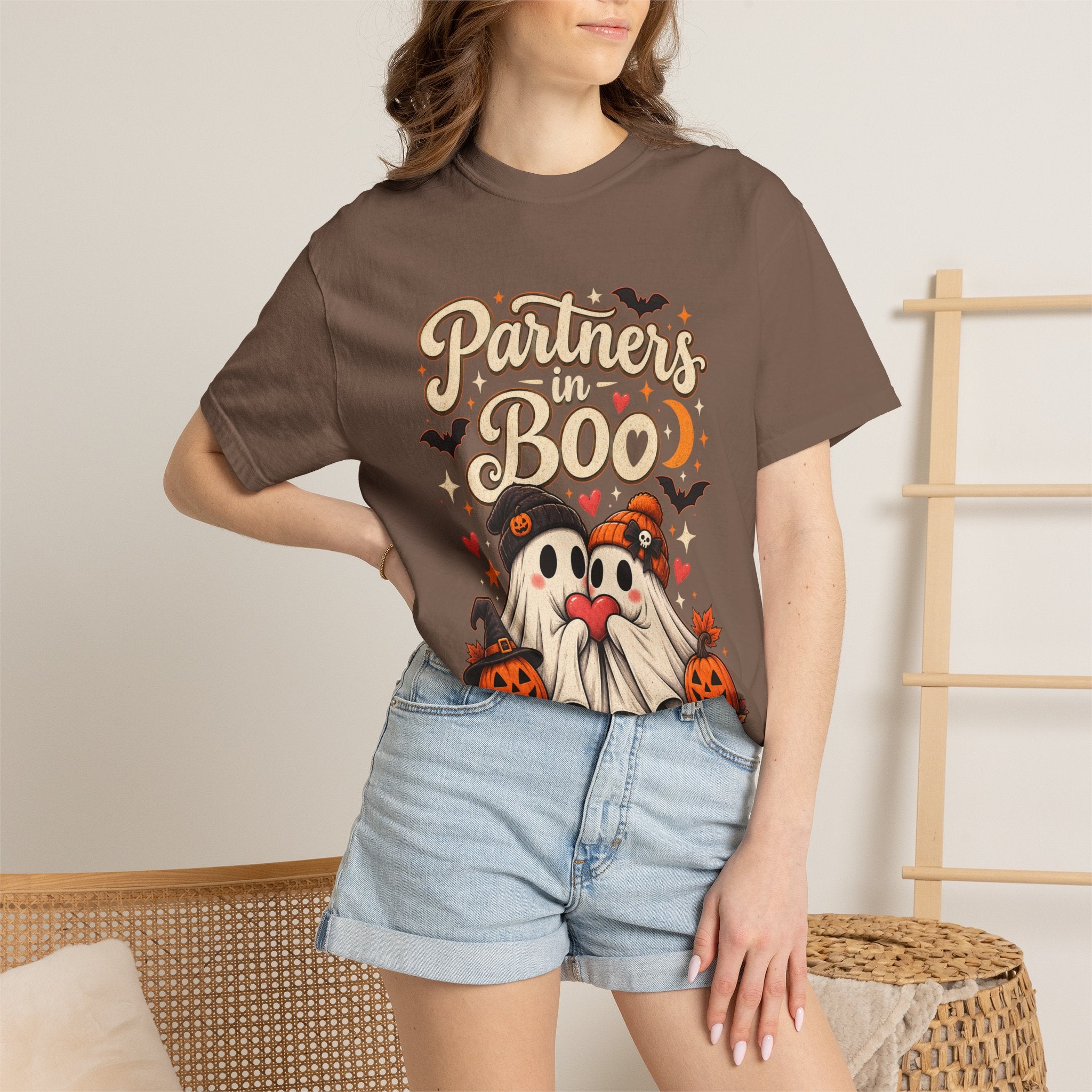 Partners in Boo T-Shirt — Cute Halloween Gnome Couple Tee