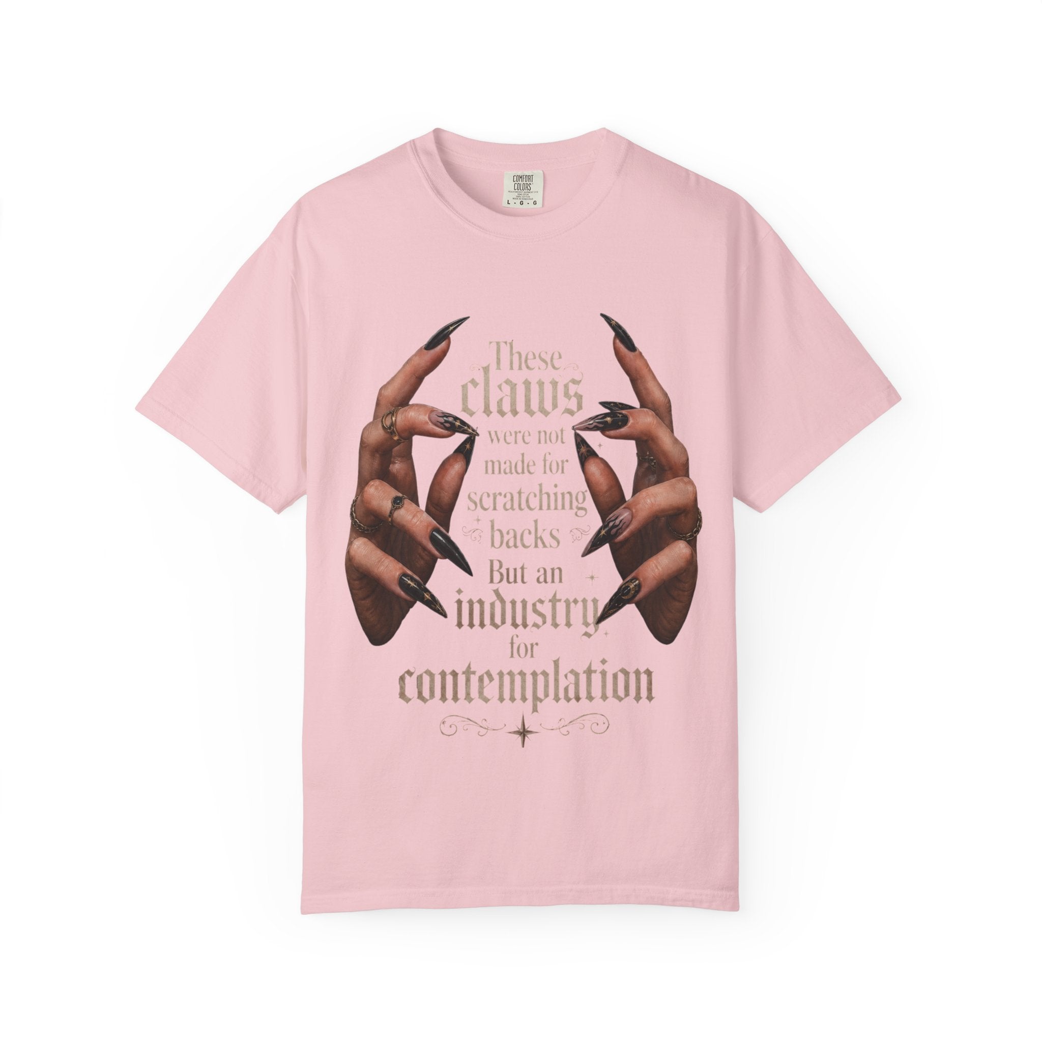 Contemplative nails T‑Shirt — 'These nails were not made for scratching backs...' Graphic Tee