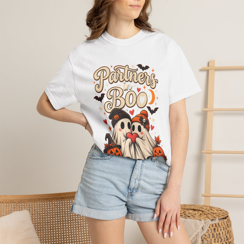 Partners in Boo T-Shirt — Cute Halloween Gnome Couple Tee