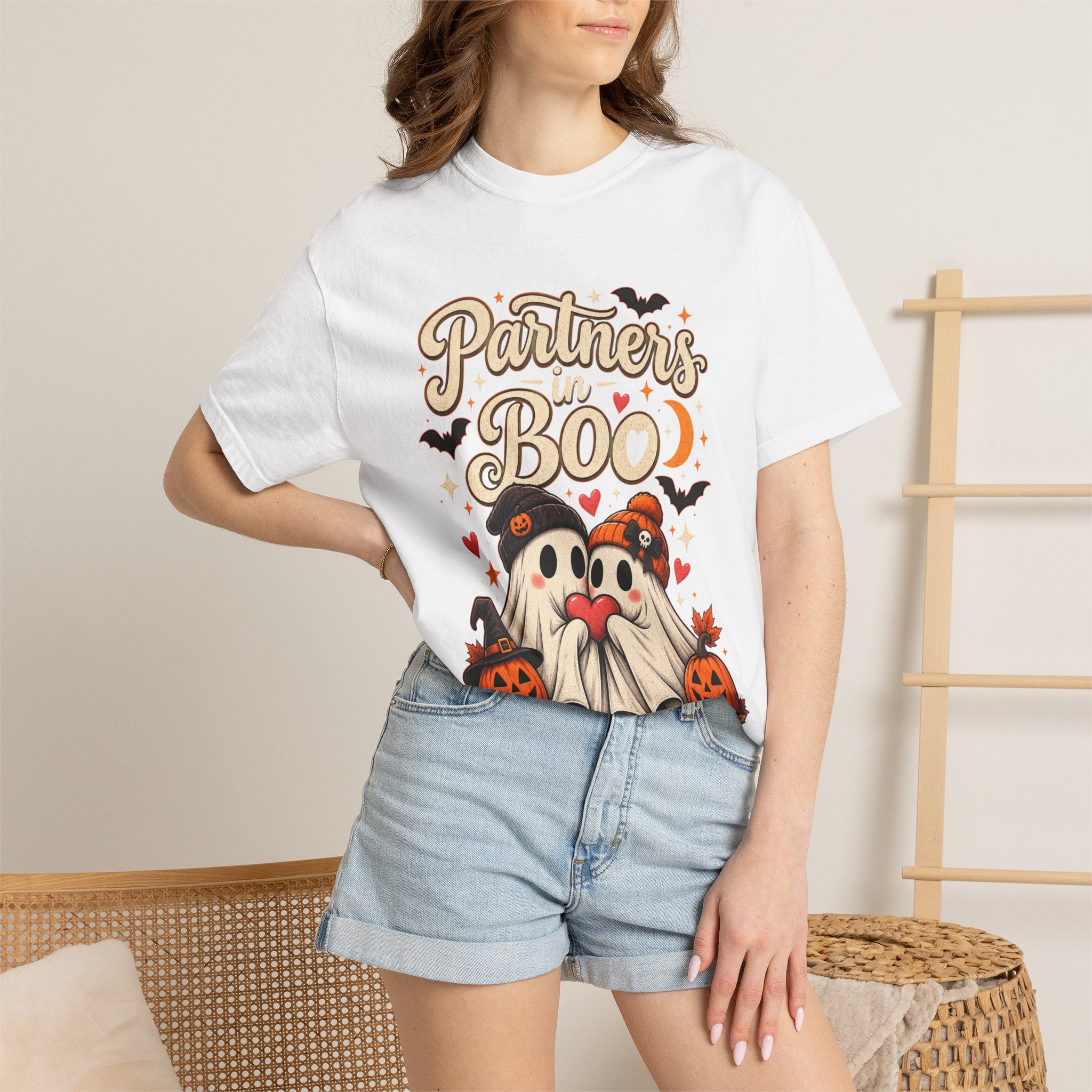 Partners in Boo T-Shirt — Cute Halloween Gnome Couple Tee