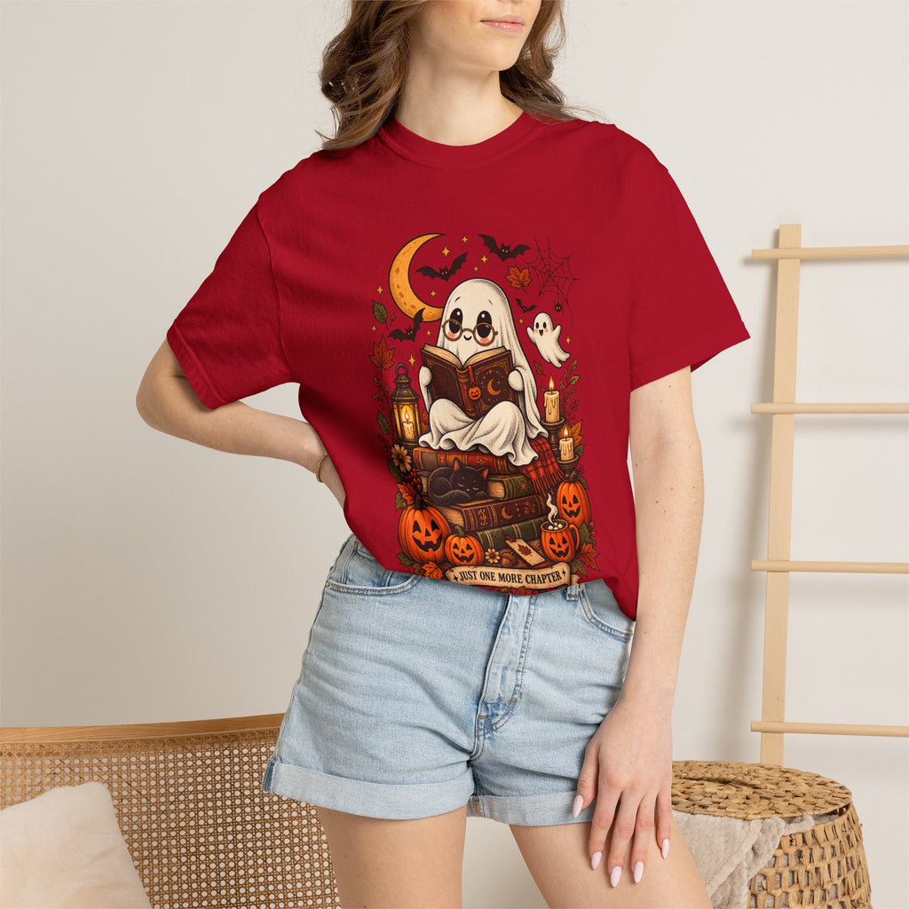 Halloween Ghost Reading T-Shirt — Cute Spooky Pumpkin & Bats Tee