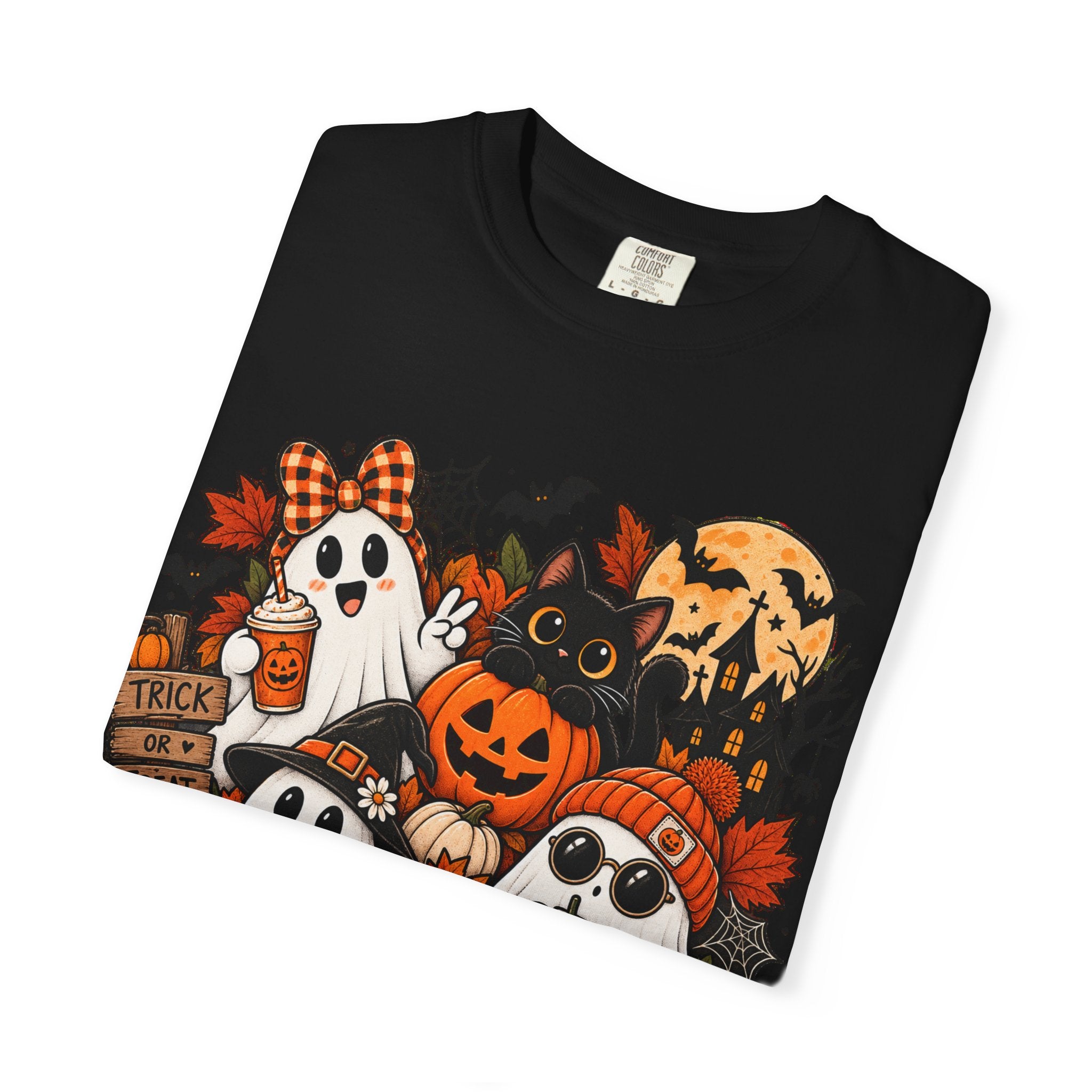 Halloween Ghosts & Pumpkins T-Shirt — Cute Spooky Haunted Night Tee