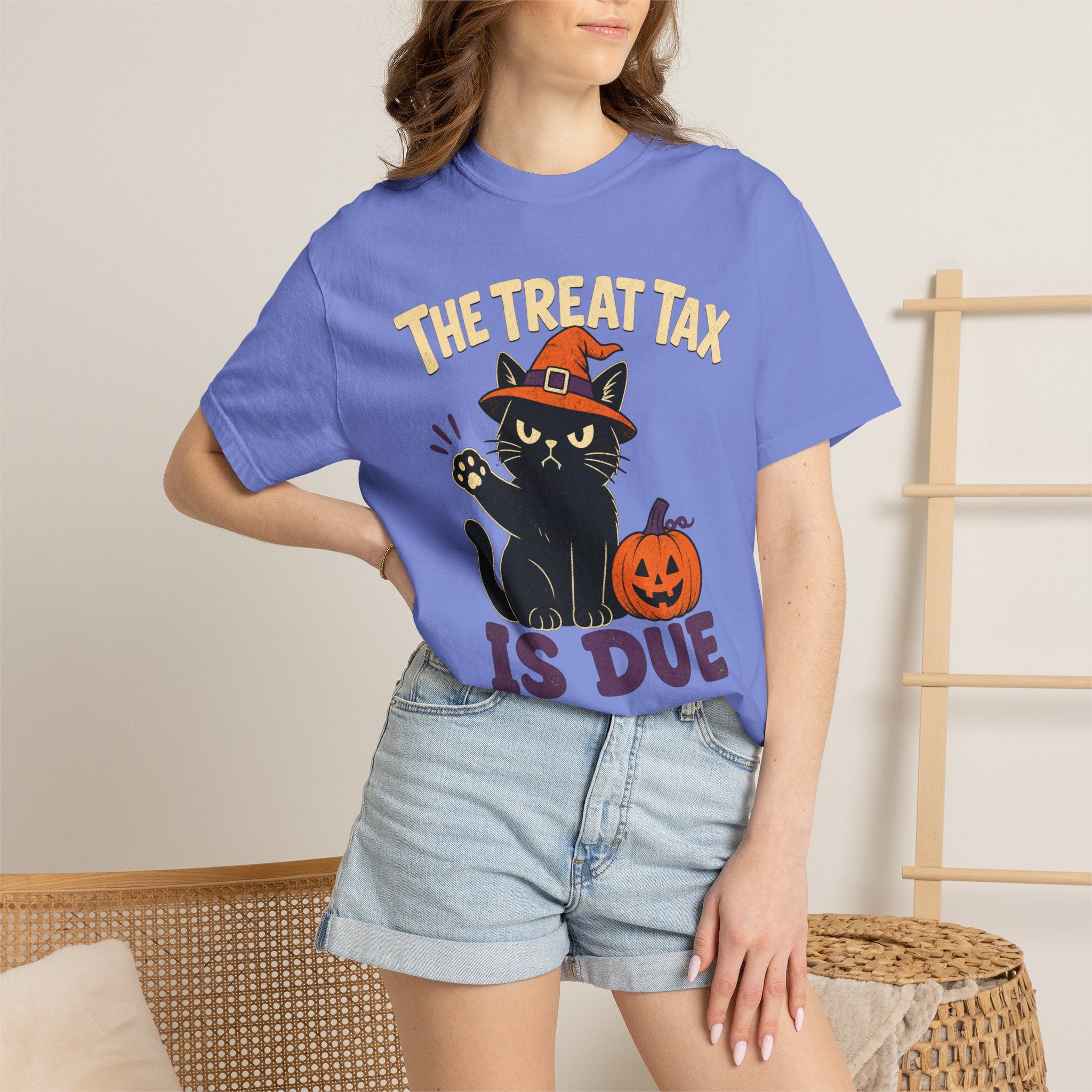 The Treat Tax Is Due Halloween Cat T-Shirt