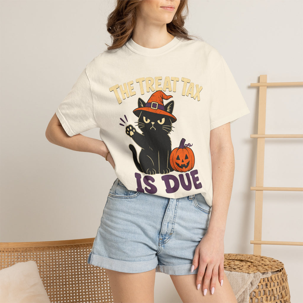 The Treat Tax Is Due Halloween Cat T-Shirt