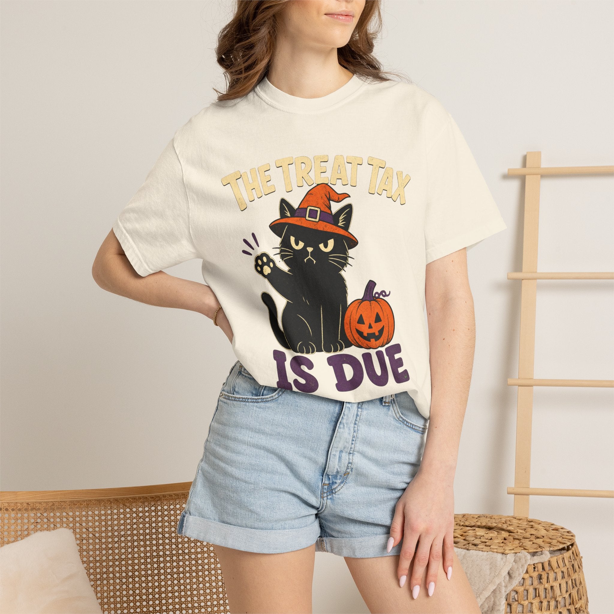 The Treat Tax Is Due Halloween Cat T-Shirt