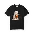 Halloween Ghost & Black Cat T-Shirt — Cute Trick-or-Treat Pumpkin Tee