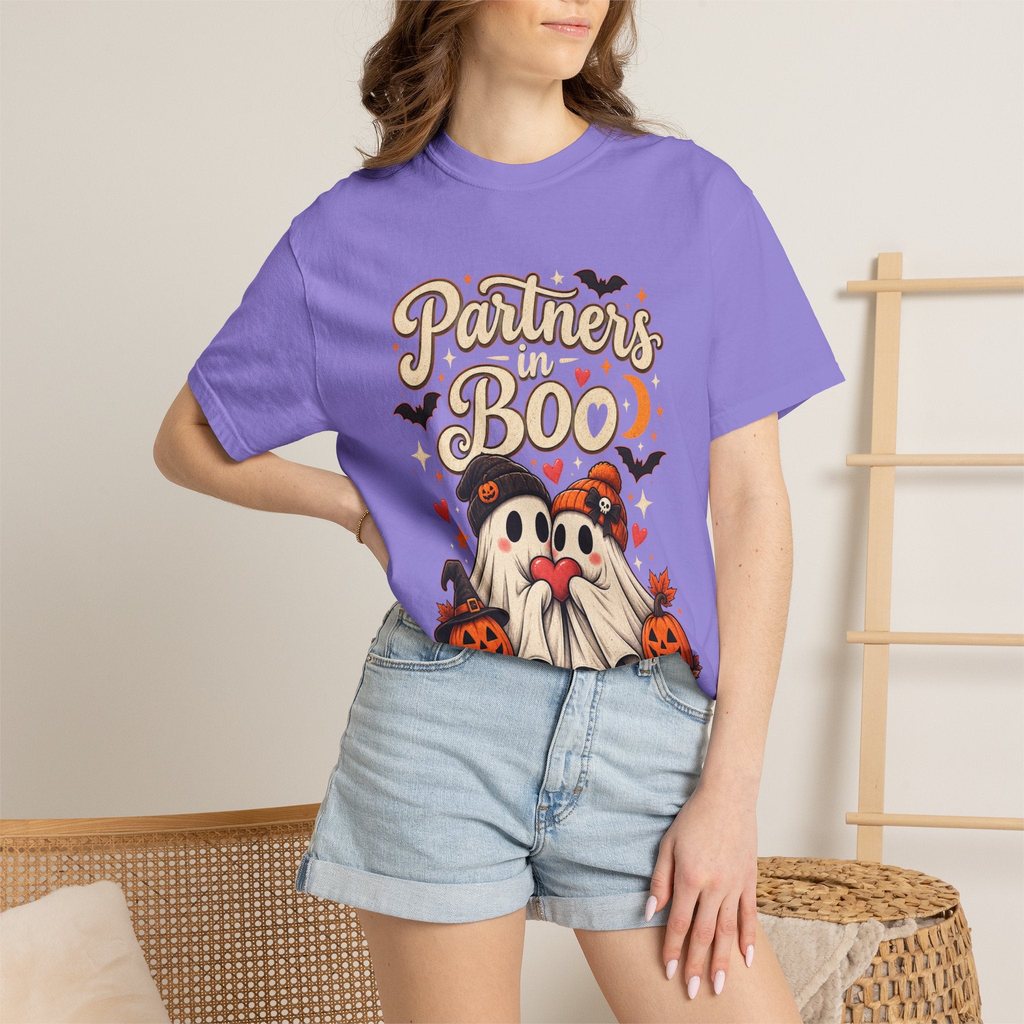 Partners in Boo T-Shirt — Cute Halloween Gnome Couple Tee