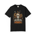 Halloween Skeleton Witch T-Shirt — Pumpkin & Sunflower Spooky Graphic Tee