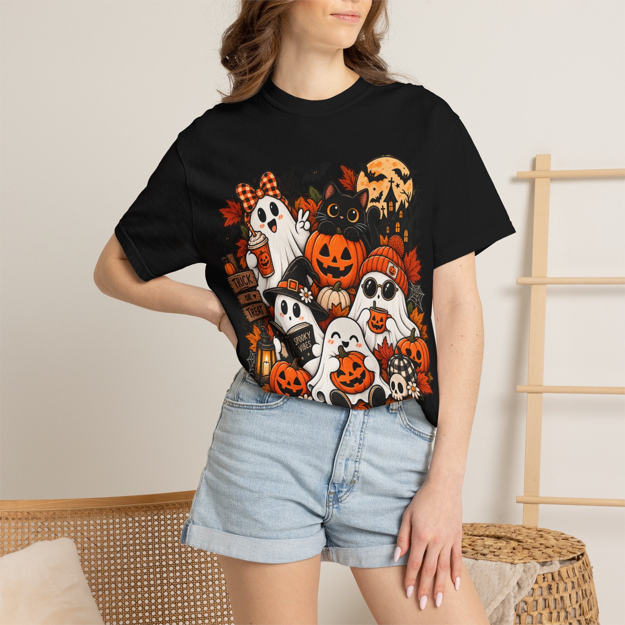 Halloween Ghosts & Pumpkins T-Shirt — Cute Spooky Haunted Night Tee