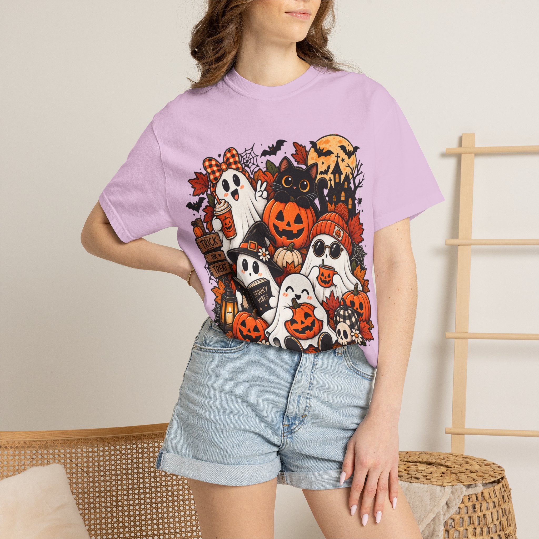 Halloween Ghosts & Pumpkins T-Shirt — Cute Spooky Haunted Night Tee