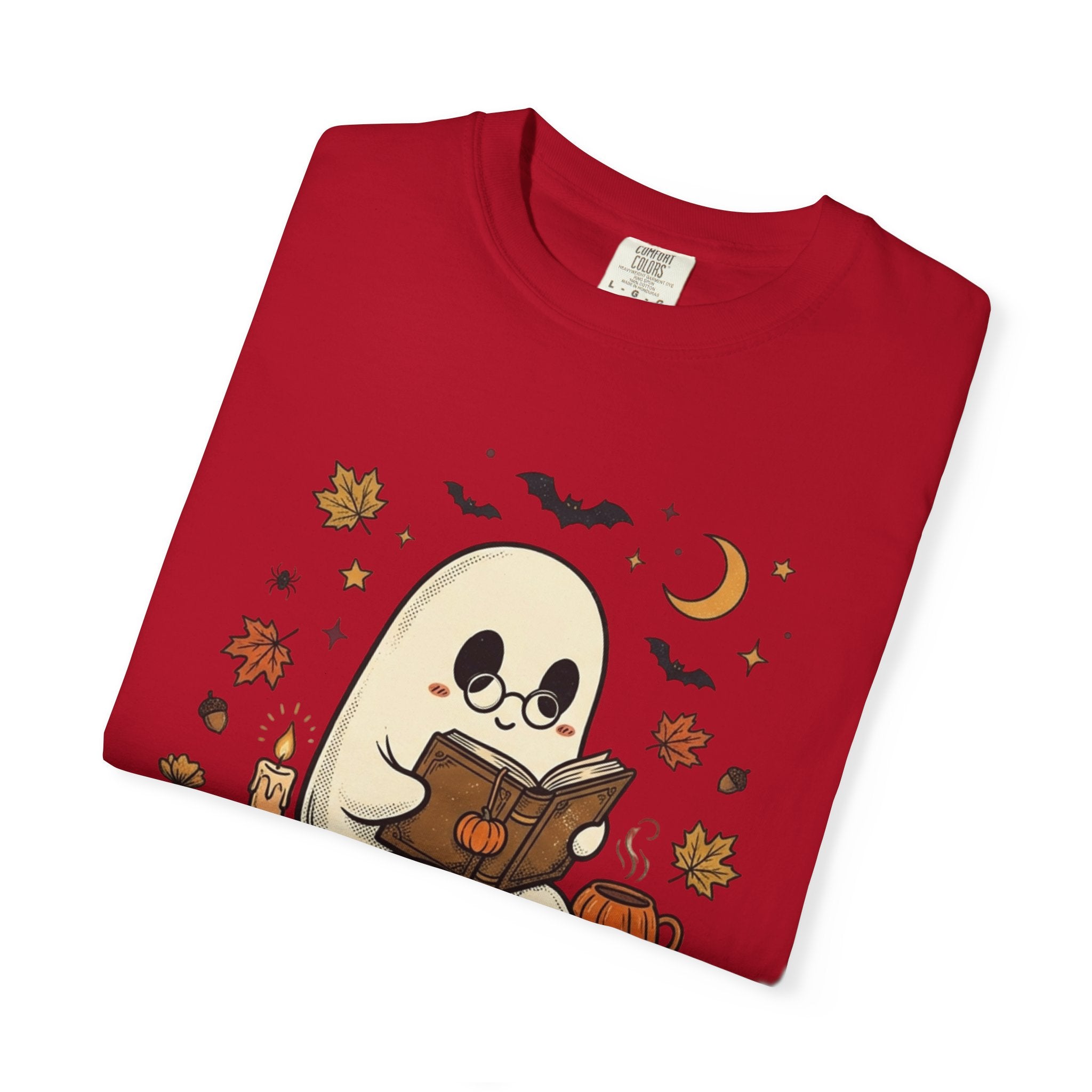Ghost Reading Halloween T-Shirt – Cute Spooky Pumpkin & Books Tee