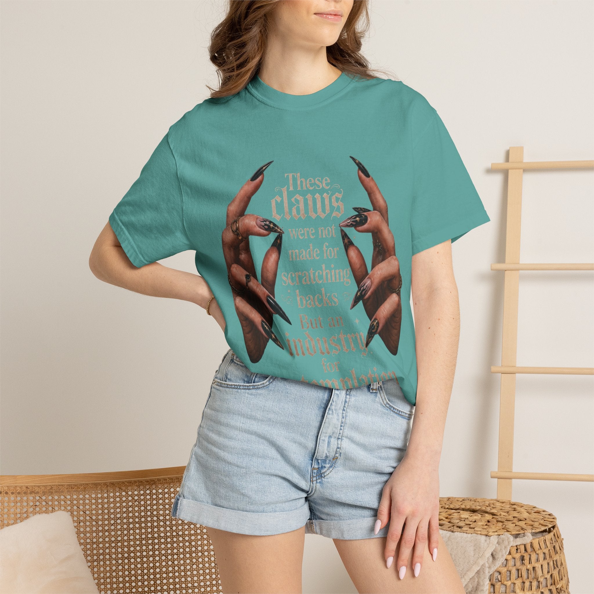 Contemplative nails T‑Shirt — 'These nails were not made for scratching backs...' Graphic Tee