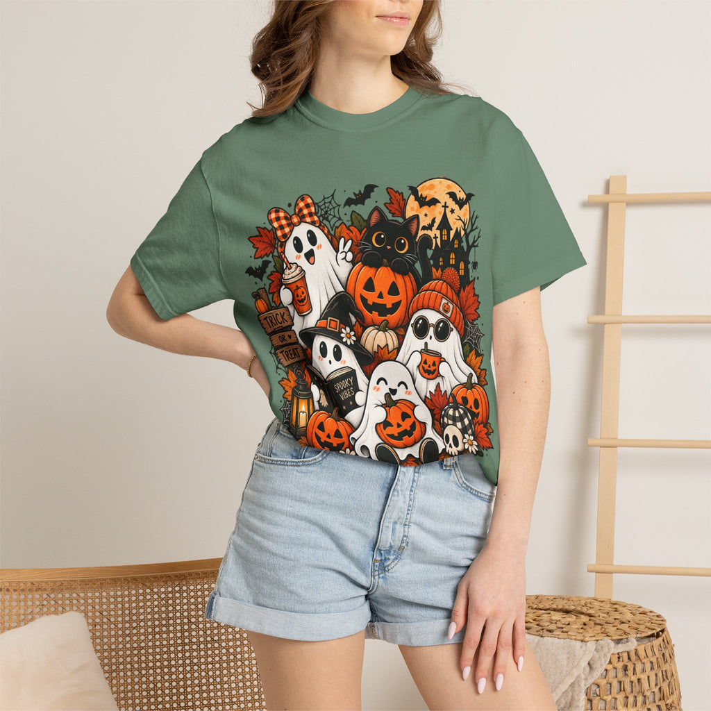 Halloween Ghosts & Pumpkins T-Shirt — Cute Spooky Haunted Night Tee