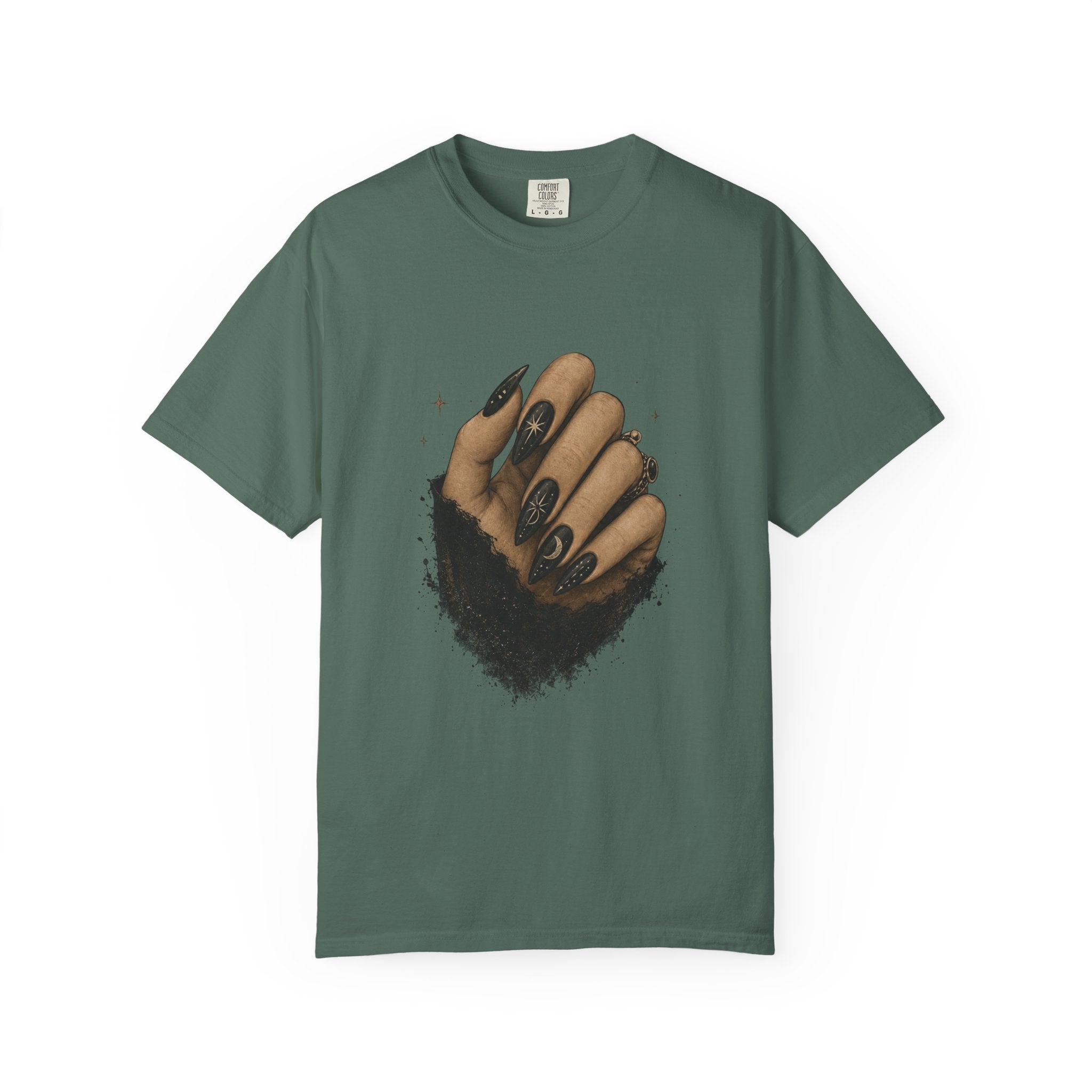 Gothic Black Nails T-Shirt — Dark Aesthetic Graphic Tee