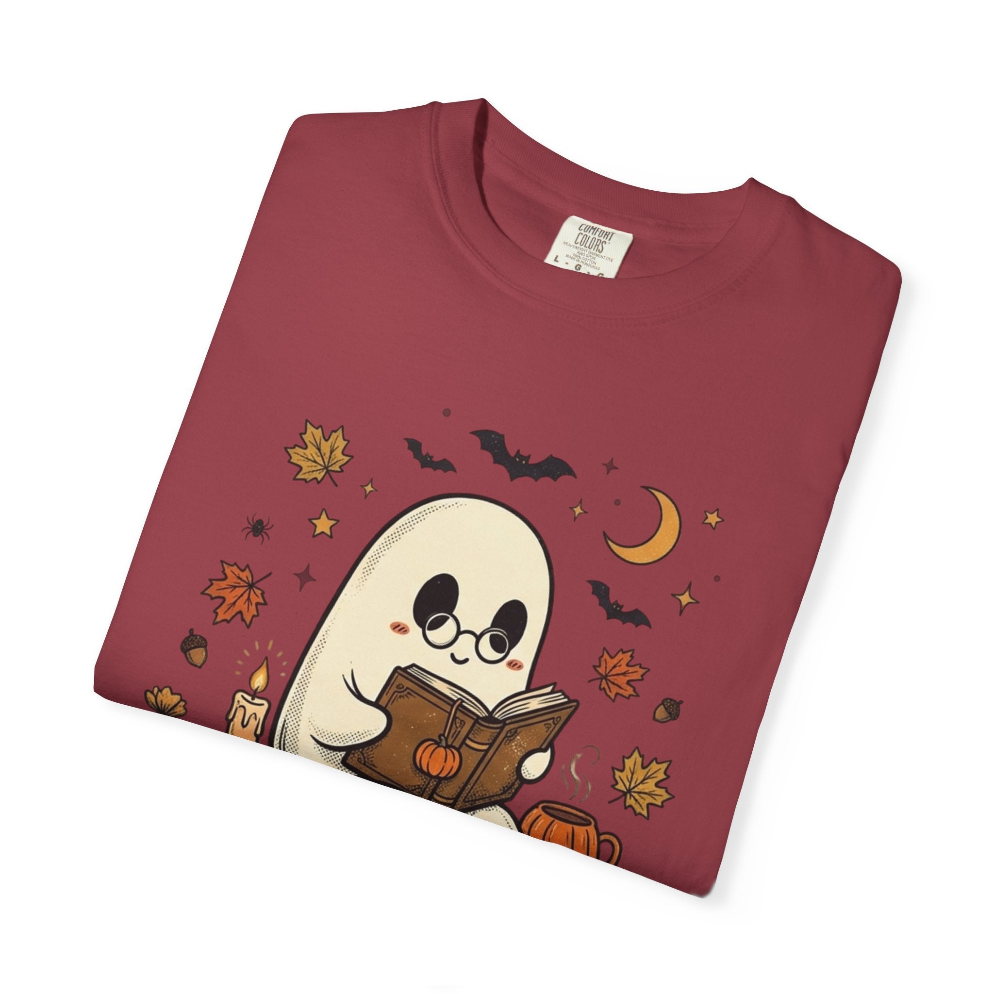 Ghost Reading Halloween T-Shirt – Cute Spooky Pumpkin & Books Tee