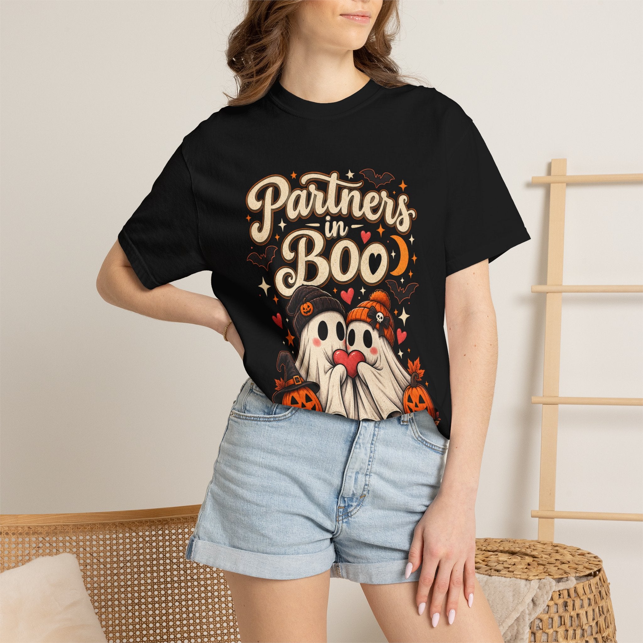 Partners in Boo T-Shirt — Cute Halloween Gnome Couple Tee