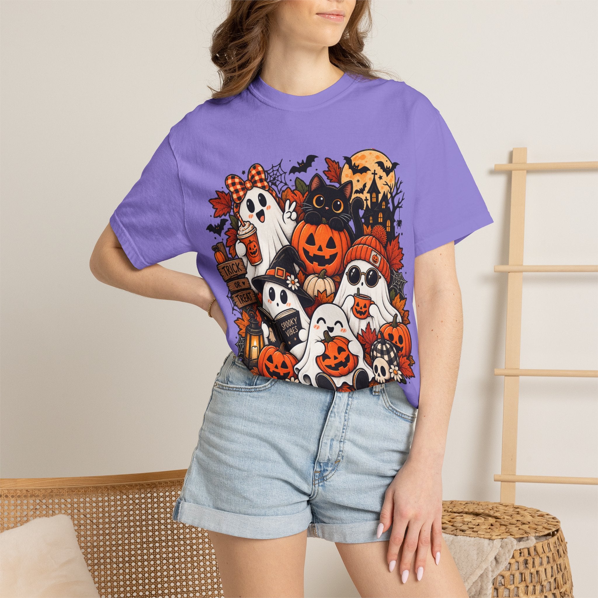 Halloween Ghosts & Pumpkins T-Shirt — Cute Spooky Haunted Night Tee