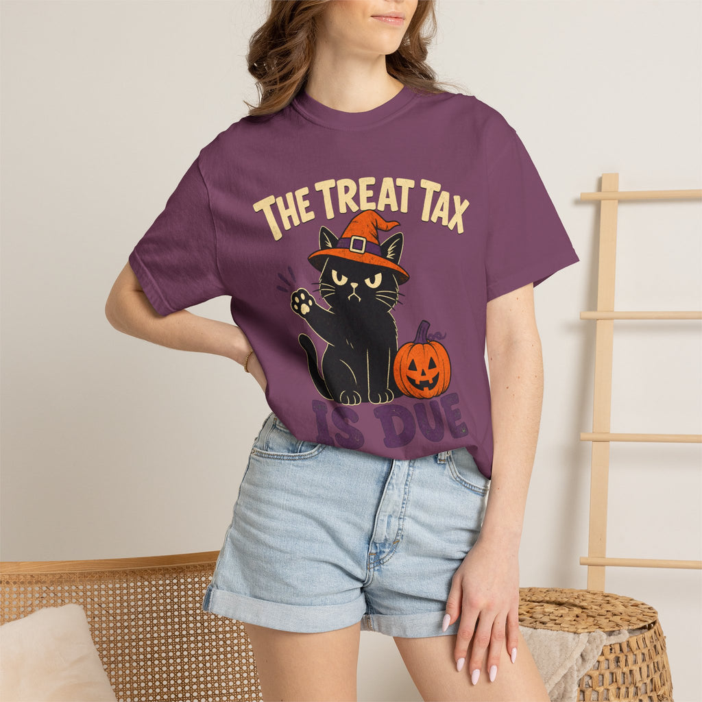 The Treat Tax Is Due Halloween Cat T-Shirt