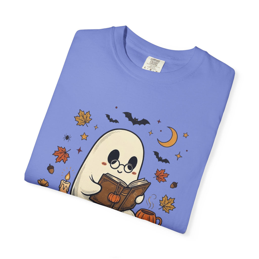 Ghost Reading Halloween T-Shirt – Cute Spooky Pumpkin & Books Tee
