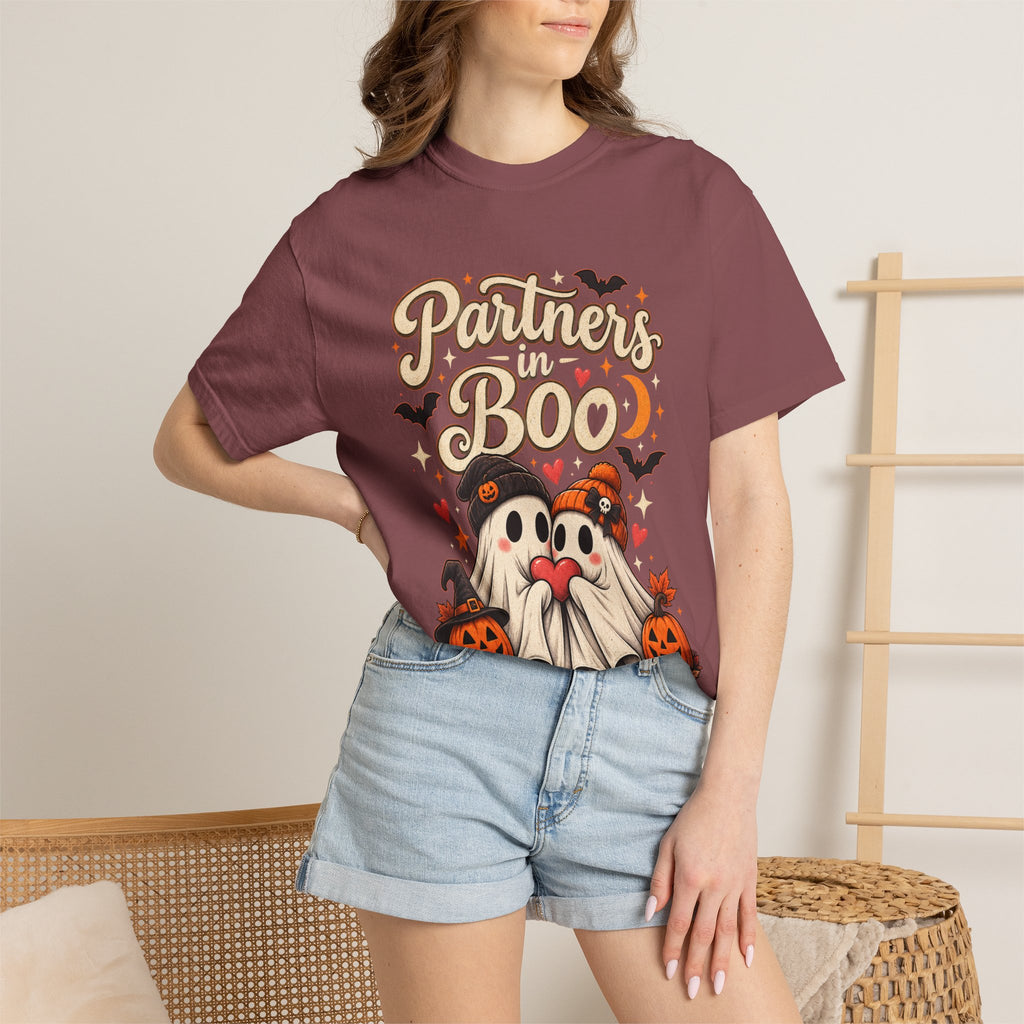 Partners in Boo T-Shirt — Cute Halloween Gnome Couple Tee
