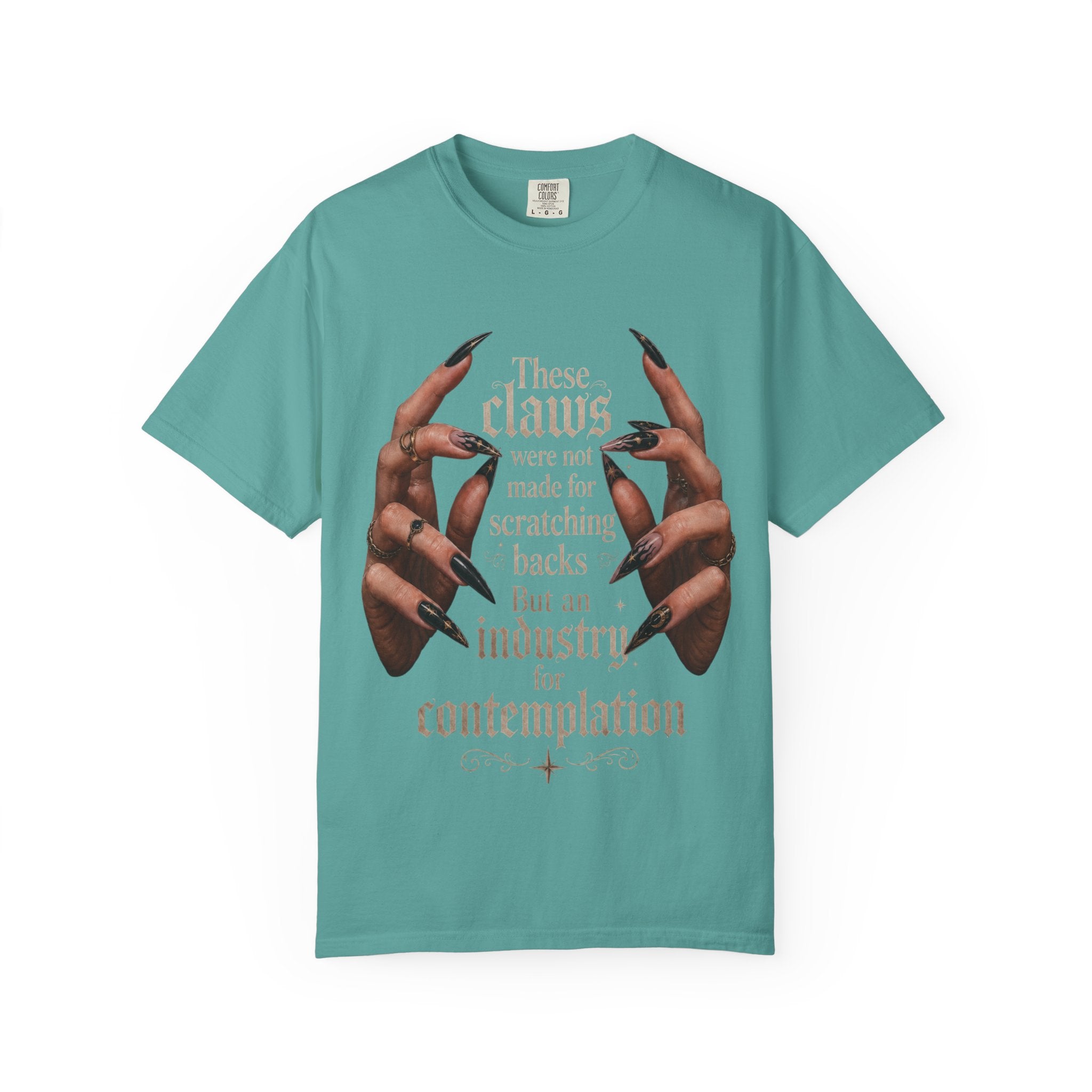 Contemplative nails T‑Shirt — 'These nails were not made for scratching backs...' Graphic Tee