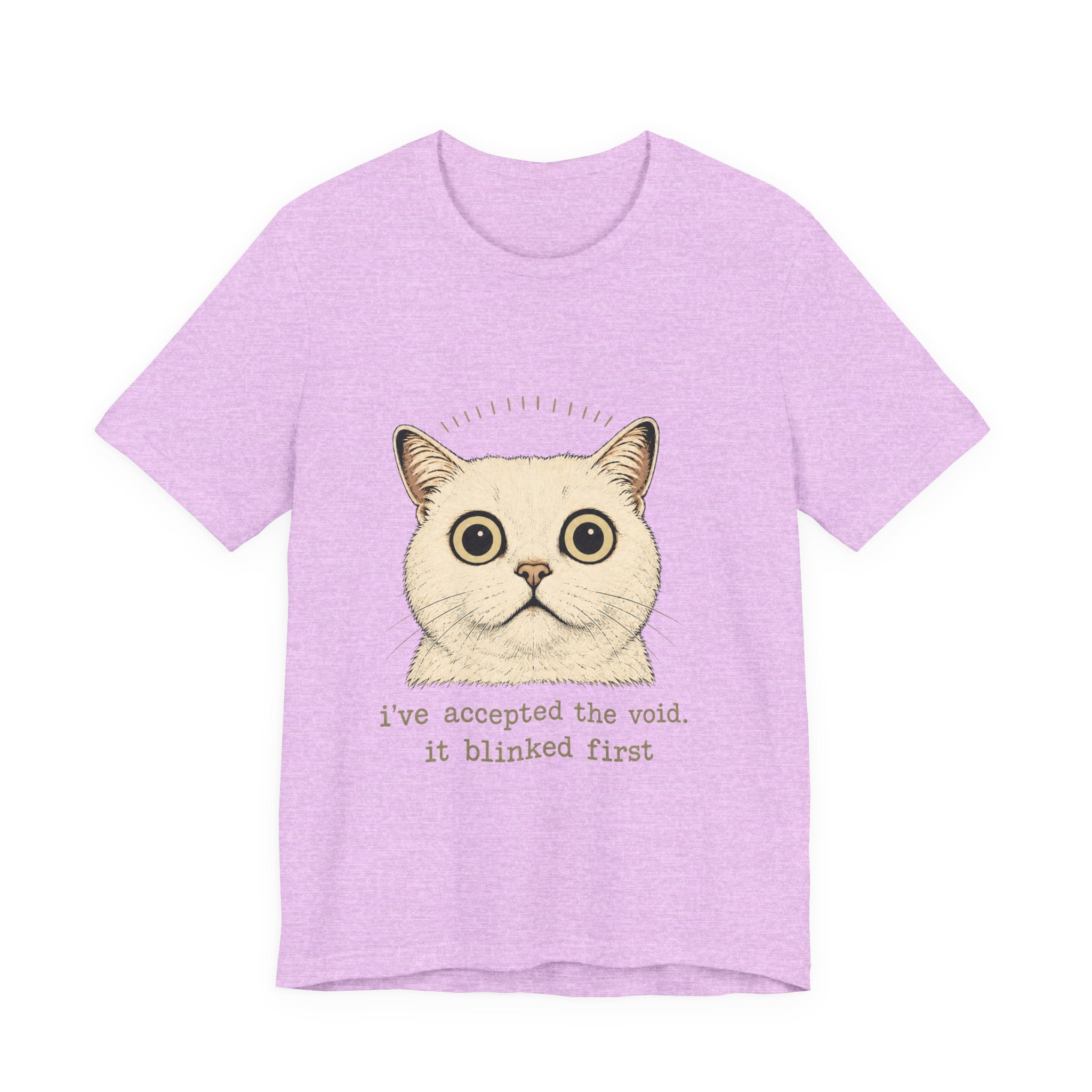 Funny cat Halloween T-shirt with 'I've accepted the void' text, cute spooky design for cat lovers